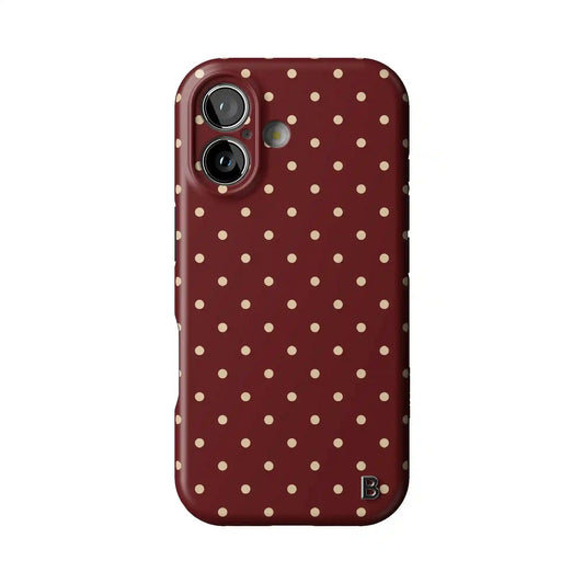 Burgundy Dot Statement iPhone Case