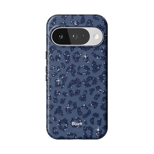 Blue Cheetah Print Pixel Case