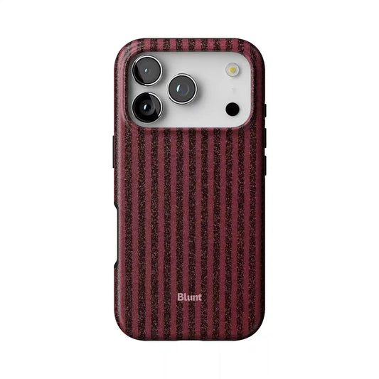 Red Sparkle Stripe iPhone Case