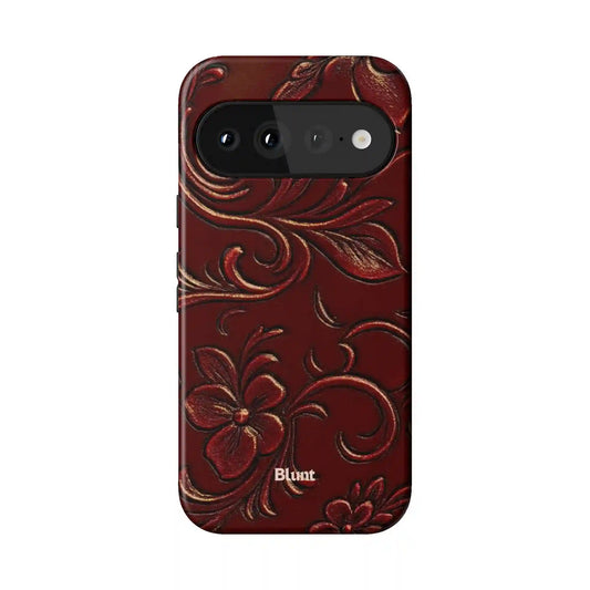 Red Tooled Leather Pixel Case