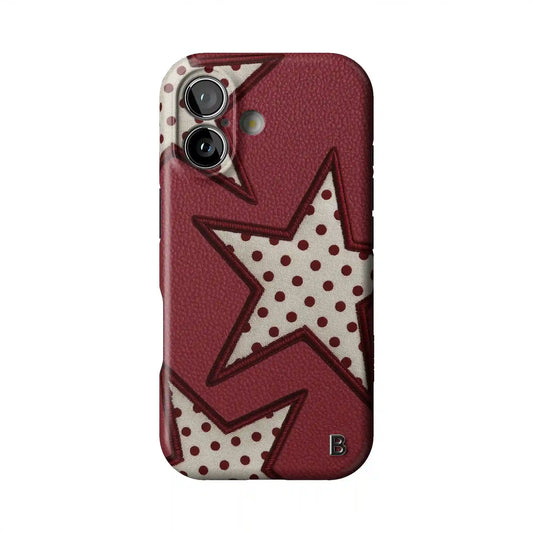 Cherry Polka Star Statement iPhone Case