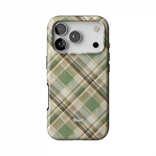 Plaid Pistacio iPhone Case