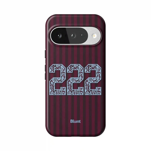 222 Striped Burgundy Pixel Case