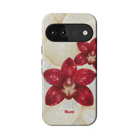 Crimson Orchid Pixel Case