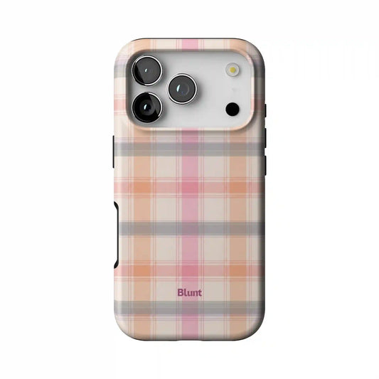 Peachy Plaid iPhone Case