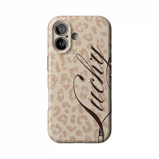 Cream Cheetah Lucky Statement iPhone Case