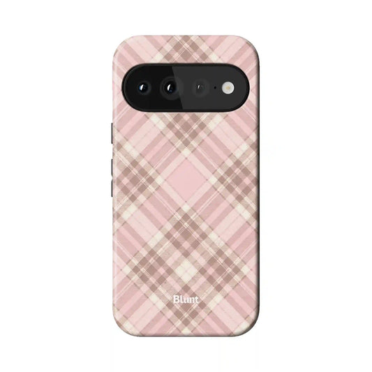 Blush Plaid Pixel Case
