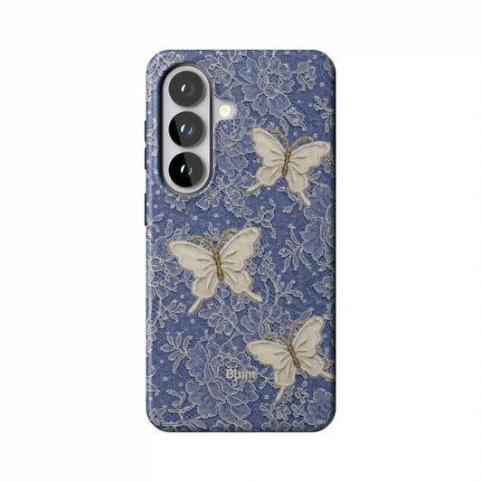 Blue Lace Butterfly Samsung Case