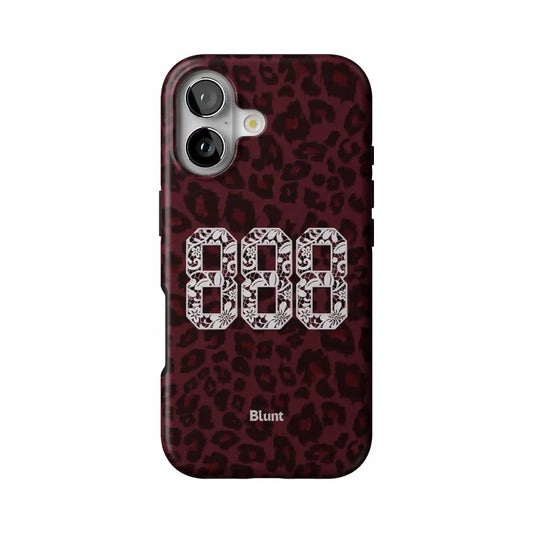 888 Maroon Cheetah iPhone Case