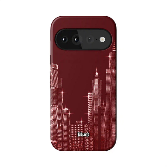 Crimson Nyc Skyeline Pixel Case