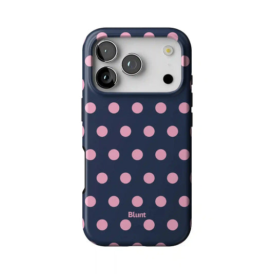 Navy Polka iPhone Case