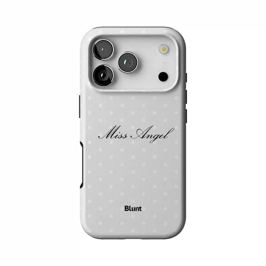 Gray Miss Angel iPhone Case