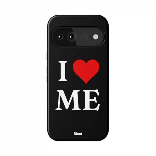 I Love Me in Black Pixel Case