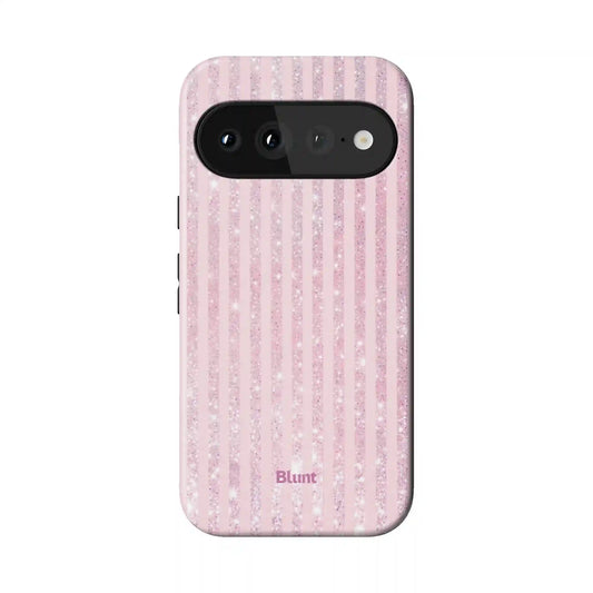 Pink Champagne Stripe Pixel Case