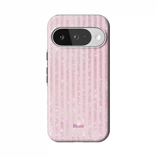 Pink Champagne Stripe Pixel Case