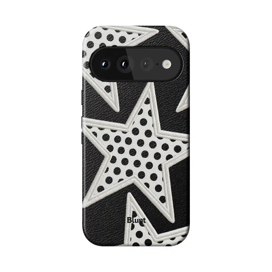 Noir Polka Star Pixel Case