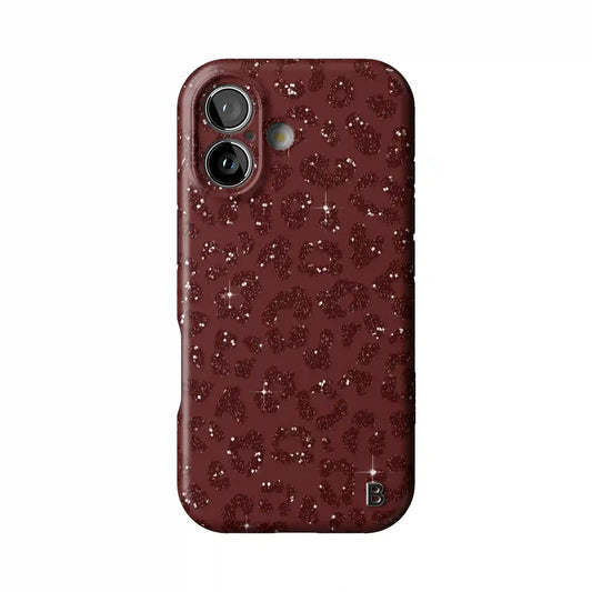 Burgundy Cheetah Print Statement iPhone Case