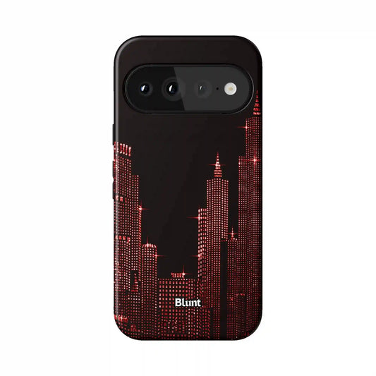 Red Nyc Skyeline Pixel Case