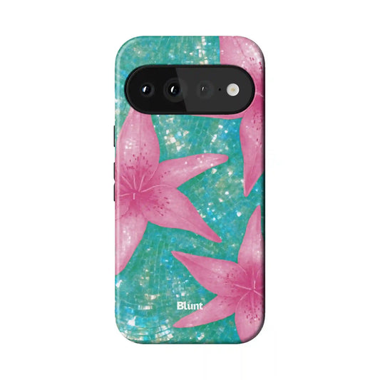 Turquoise Solar Lily Pixel Case