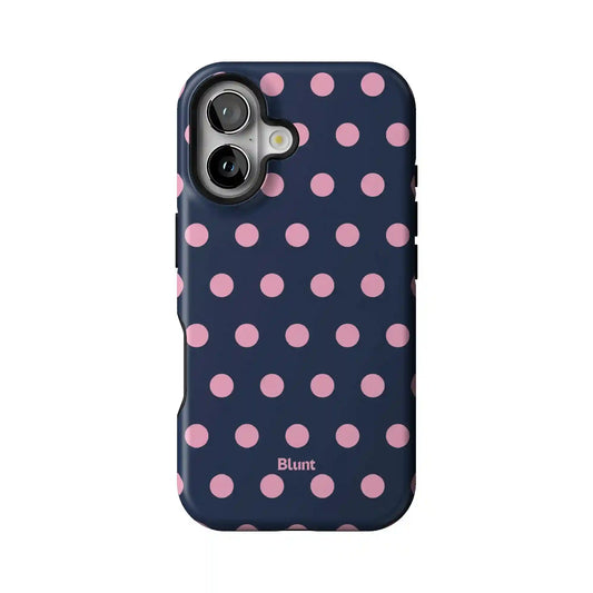Navy Polka iPhone Case