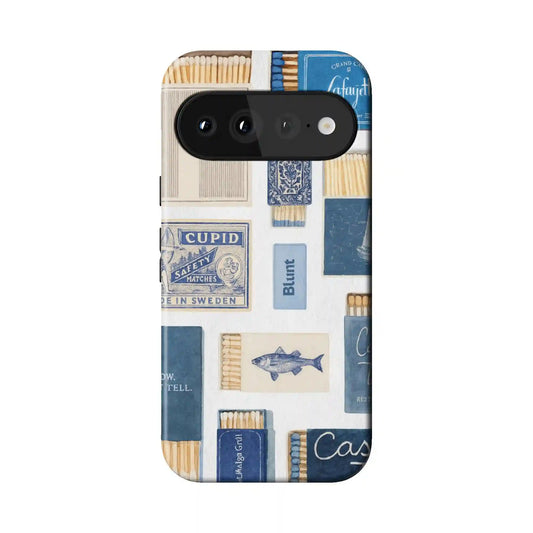 Teal flame Pixel Case