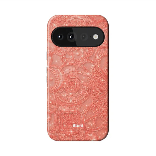 Coral Glam Pixel Case