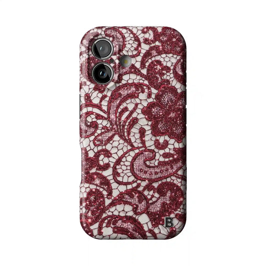 Crimson Lace Statement iPhone Case