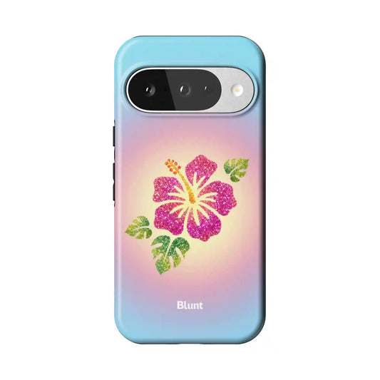 Hibiscus Glow Pixel Case