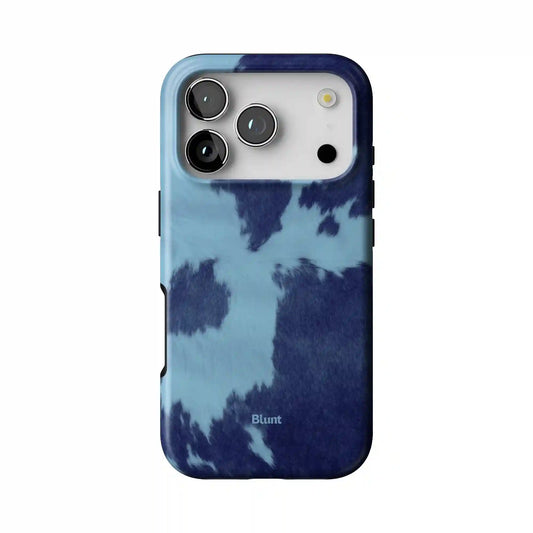 Blue Cow Print iPhone Case