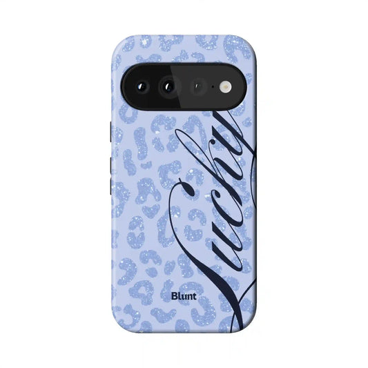 Blue Cheetah Lucky Pixel Case