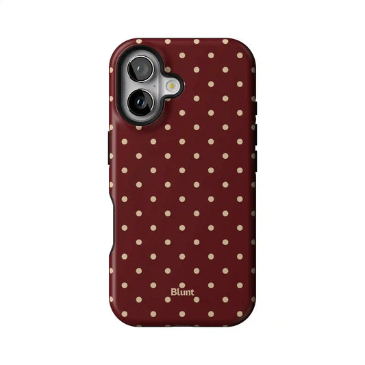 Burgundy Dot iPhone Case