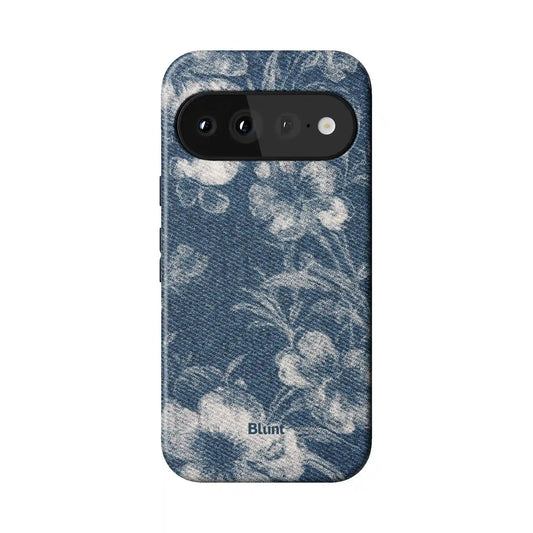 Denim Bloom Pixel Case