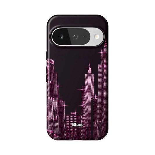 Pink Nyc Skyeline Pixel Case