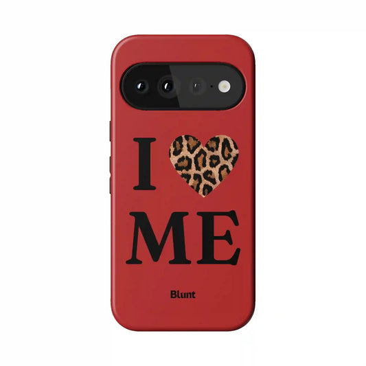 Red I Love Me Pixel Case