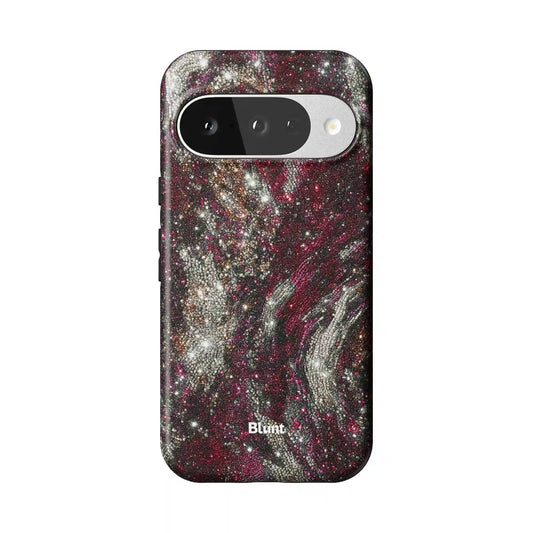 Red Midnight Marble Pixel Case