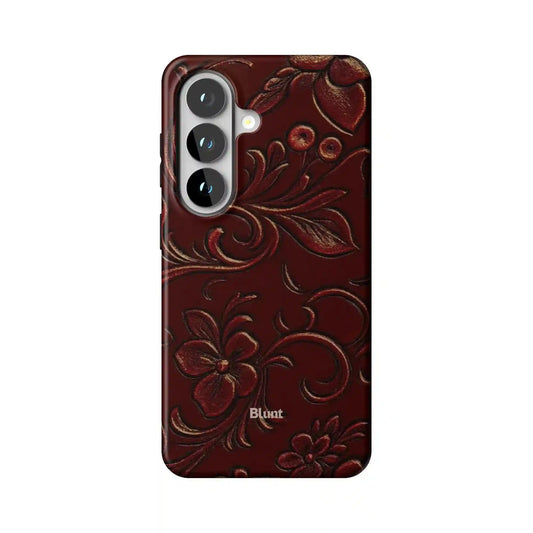 Red Tooled Leather Samsung Case