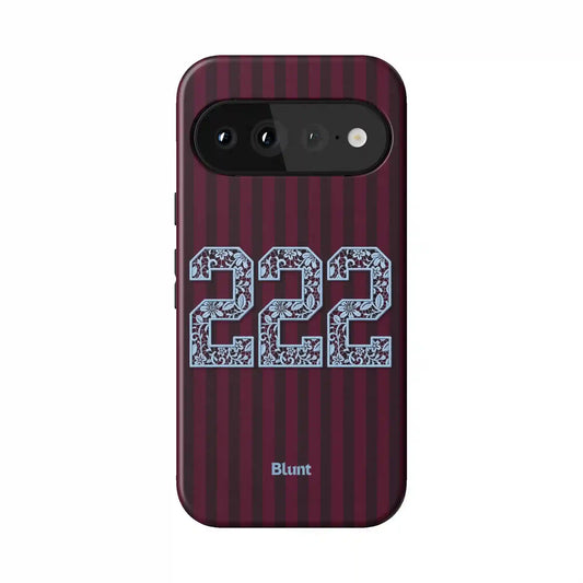 222 Striped Burgundy Pixel Case