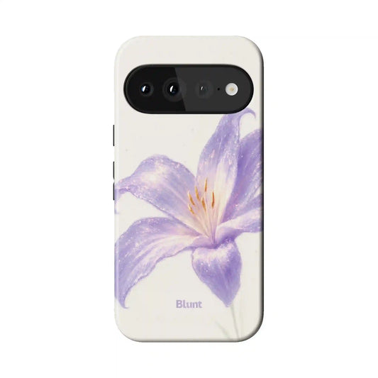 White Lilac Lilly Pixel Case