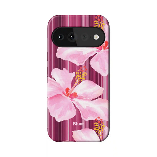 Striped Flora Pixel Case