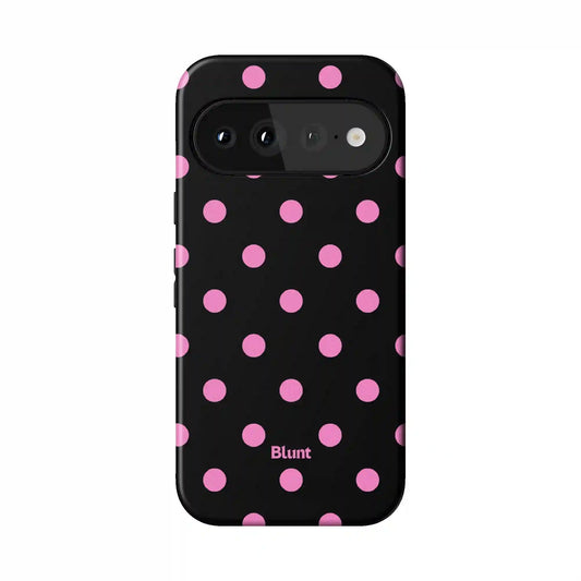 Pink and Black Polka Pixel Case