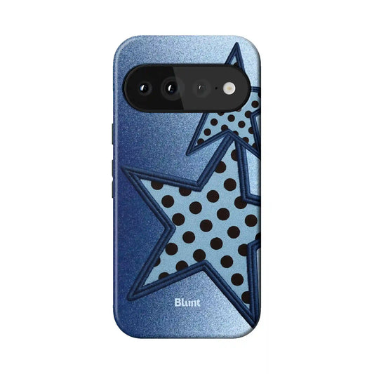 Blue Polka Star Pixel Case