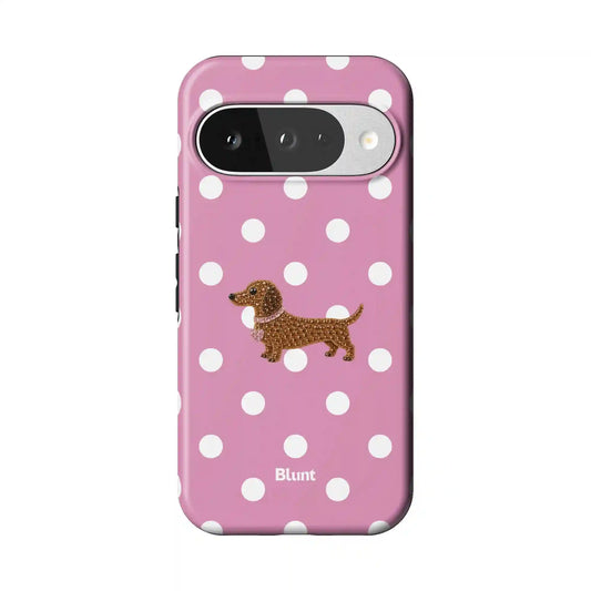Polka Doxie Pixel Case