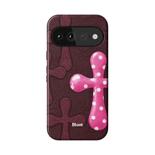 Pink Polka Cross Pixel Case