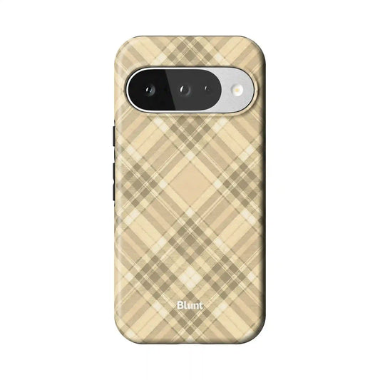 Yellow Plaid Pixel Case
